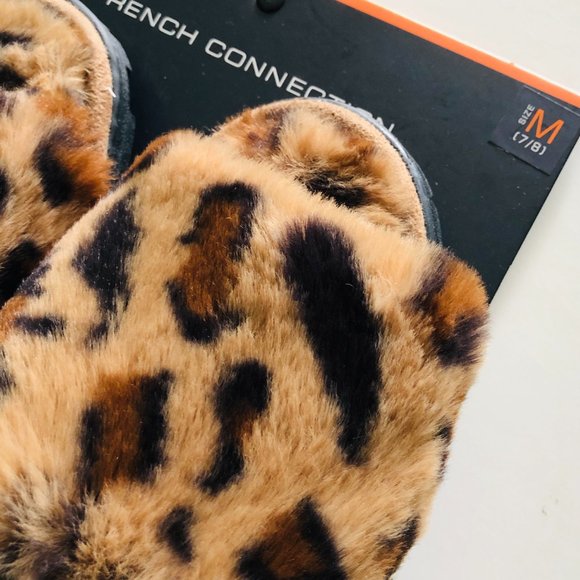 FRENCH CONNECTION Leopard Slippers Size Medium 7-8 - Picture 3 of 6